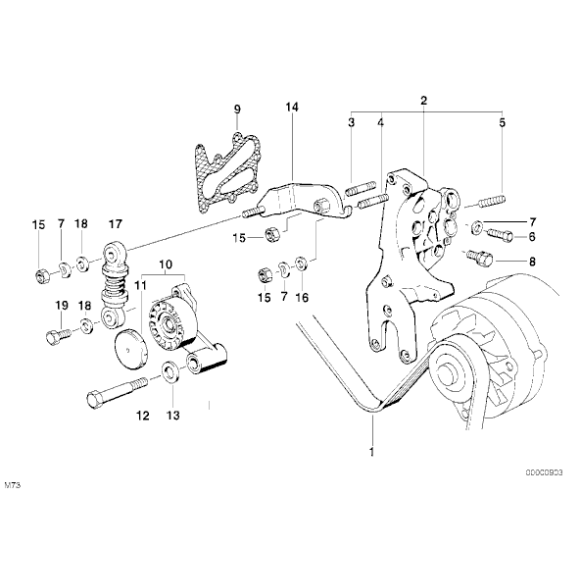 Pasek wieloklinowy na klimatyzację BMW E38 750i E31 850i - 11281704719