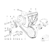 Pasek wieloklinowy pompy wody BMW E31 E38 850Ci 750i M73 - 11281741427