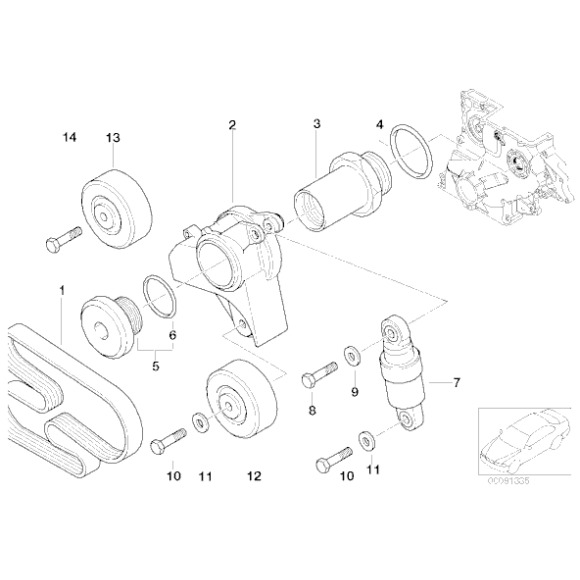 Napinacz paska alternatora BMW E46 318d 320d E30 520d M47 - 11282248169
