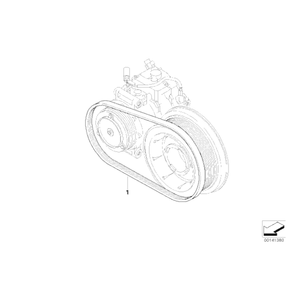 Pasek kompr. klimatyzacji BMW E60 E65 E90 - 64557793608