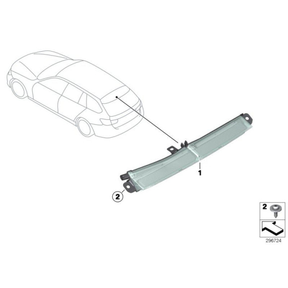 Trzecie światło stop BMW F31 316d 316i 318dX 320dX 320i 325d 328i 328iX 330d 335dX 335iX 340iX 340i - 63257260545