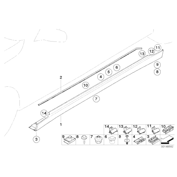 Zaczep progu BMW E66 730 740 750 760 - 51117160451