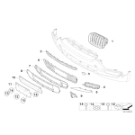 Kratka atrapa środkowa otwarta zderzaka przód SCHWARZ BMW E70 X5 3,0d 3,0si 3,5d 4,8i - 51117163956