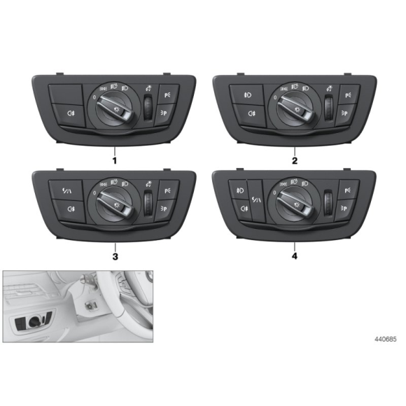 Panel obsługi świateł BMW G11 G12 725 730 740 750 M760 - 61319472982