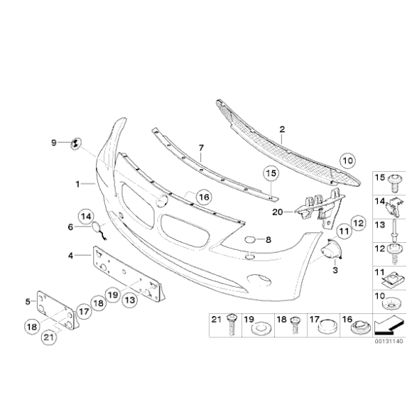 Mocowanie ścianki bocznej ślizg przód lewe BMW E85 E86 Z4 2,0i 2,5i 3,0i M3 - 51117165179