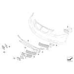 Listwa osłona zderzaka przód BMW E60N E61N 520 523 525 528 530 535 540 550 - 51117178096