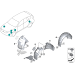 Osłona wnęki koła dół lewa BMW G20 G21 318 320 330 - 51118074891