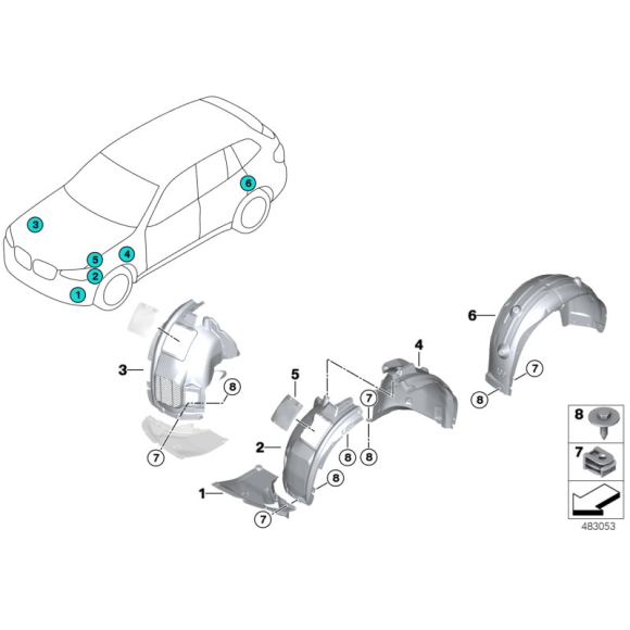 Osłona wnęki koła dół lewa BMW G20 G21 318 320 330 - 51118074891