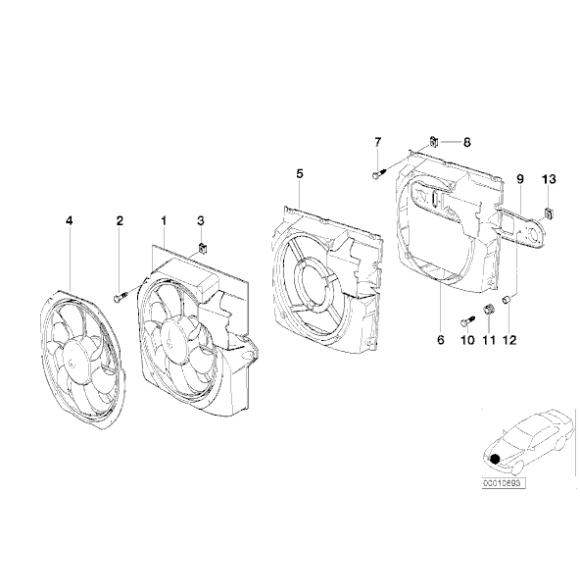 Osłona wentylatora klimatyzacji BMW E36 316i 318i 318is 320i 323i 325i 328i - 64548370967