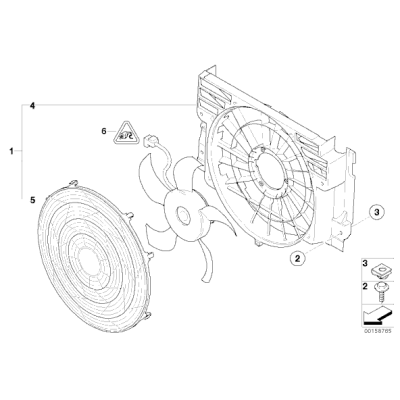 Wentylator chłodnicy BMW E53 X5 3,0i 4,4i 4,6is 4,8is - 64546921381