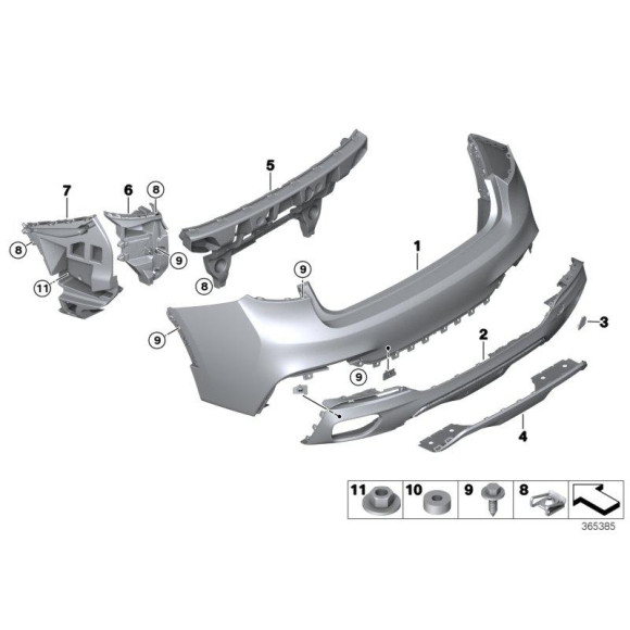 Osłona ucha holowniczego tył DARK SHADOW M BMW F16 X6  - 51128056540