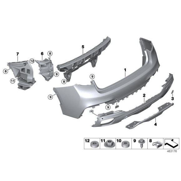 Osłona ucha holowniczego tył DARK SHADOW M BMW F16 X6  - 51128056540