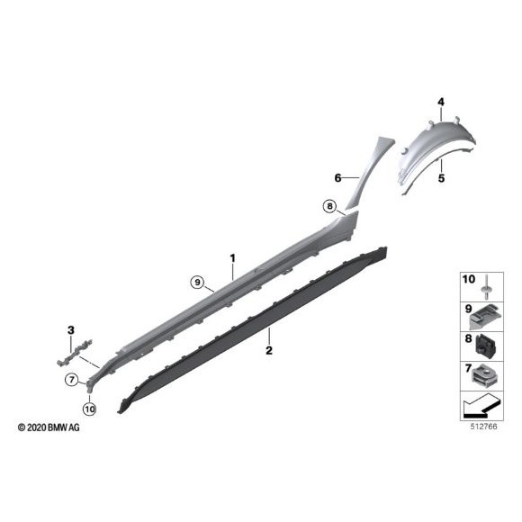 Osłona tył prawa BMW G80 G81 M3 - 51148074718