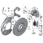 Osłona tarczy hamulcowej przód prawa BMW E70 E71 F15 F16 25d 28i 30d 30i 35i 40d 50i - 34116857978