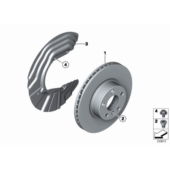 Osłona tarczy hamulcowej przód lewa BMW E83 E83N 2,0i 2,0d 2,5i 3,0i 3,0d3,0si 2,5si 1,8d - 34113411871