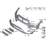 Osłona spryskiwacza gruntowana przód prawa BMW F48 X1 16 18 20 25 28 - 51117453706