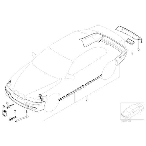 Mocowanie zderzaka przód prawy BMW E46 316 318 320 323 325 328 330 pakiet M - 51117895416