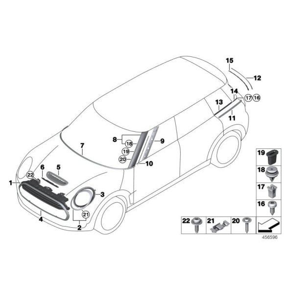 Osłona słupka A prawa MINI F54 Cooper B36 B38 B47 - 51137344184