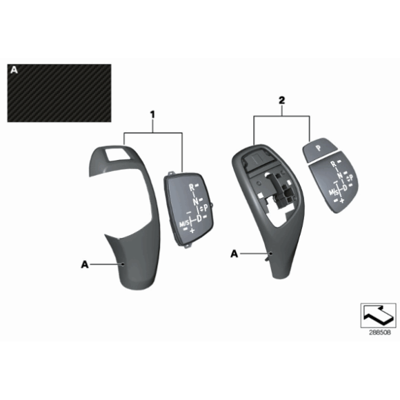 Osłona przełącznika zmiany biegów M Performance BMW F20 F21 F22 F25 F26 X3 X4 F30 F31 F34 F36 - 61312250698