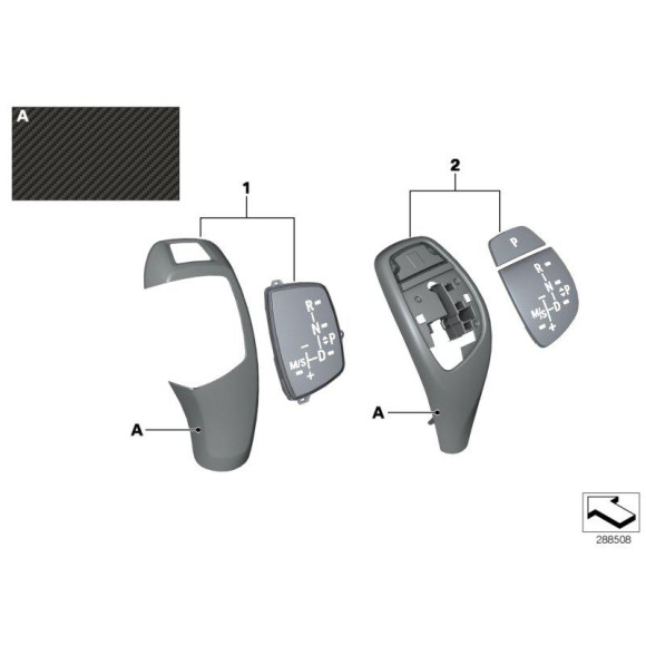 Osłona przełącznika zmiany biegów M Performance BMW F20 F21 F22 F25 F26 X3 X4 F30 F31 F34 F36 - 61312250698
