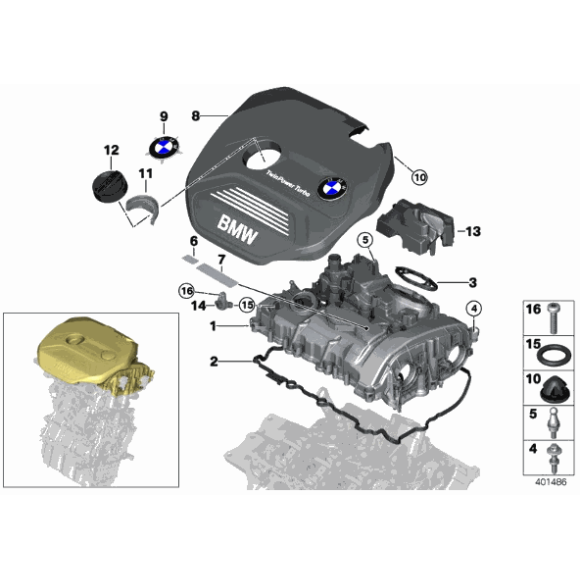 11128601632 Osłona przeciwdźwiękowa silnika BMW F39 F45 F46 F48 X1 X2 - 11128601632 - Części oryginalne BMW Łódź | Sklep internetowy BMW