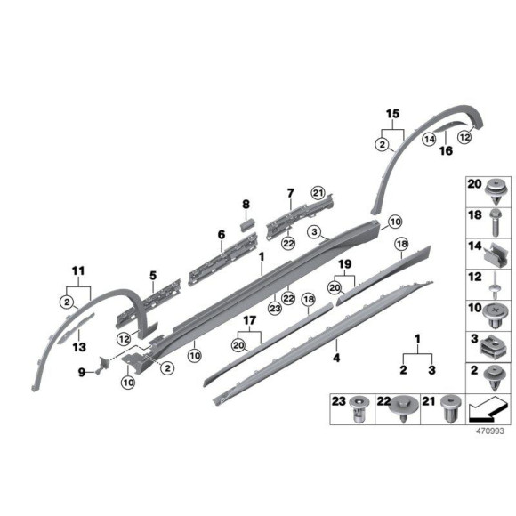 Osłona progu prawa BMW F48 F48N X1 X-LINE 16d 18d 18i 20d 20i 25d 25i 28i  - 51777379994