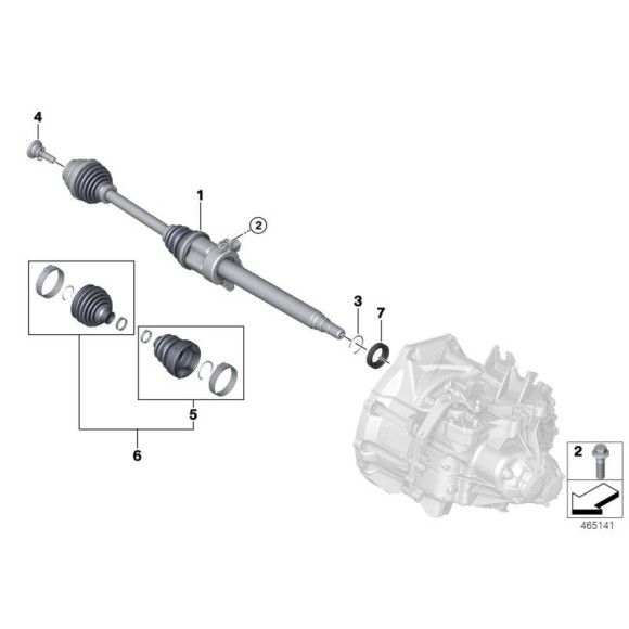 Osłona półosi przód MINI F54 F54N F55 F56 F57 F60 One Cooper - 31608618548