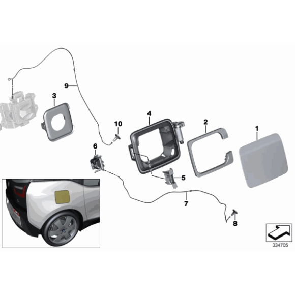 51177335773 Osłona pokrywki przyłącza ładowania BMW I01 I01N i3 i3s 60Ah 94Ah 120Ah - 51177335773 - Części oryginalne BMW Łódź | Sklep internetowy BMW