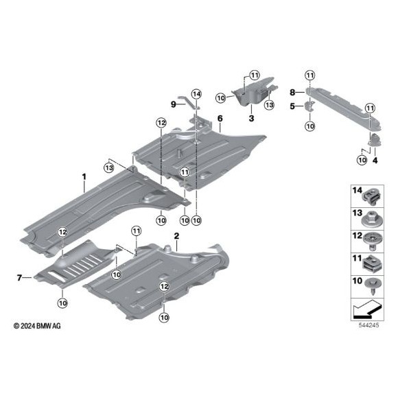 Osłona podwozia środkowa BMW G01 G02 X3 X4 - 51757394743