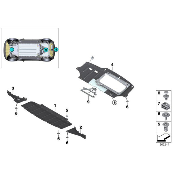 Osłona podwozia przednia BMW I01 I01N i3 i3s 60Ah 94Ah 120Ah - 51757255131