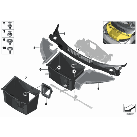 51747333879 Osłona podszybia górna lewa BMW I01 I01N i3 i3s 60Ah 94Ah 120Ah - 51747333879 - Części oryginalne BMW Łódź | Sklep internetowy BMW