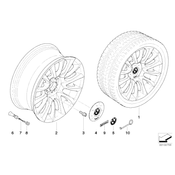 Osłona piasty srebrna BMW E46 E53 E60 E61 E63 E64 E65 E66 E85 E86 E90 E91 E92 E93 - 36137849415