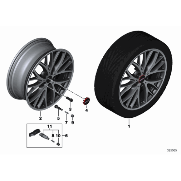 Osłona piasty kołpaczek MINI F54 F55 F56 F57 F60 JCW Cooper One - 36106861092