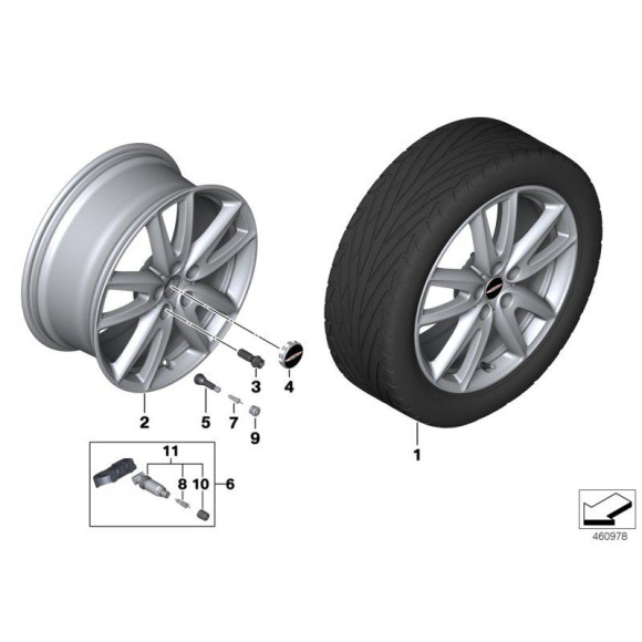 Osłona piasty kołpaczek MINI F54 F55 F56 F57 F60 JCW Cooper One - 36106861092