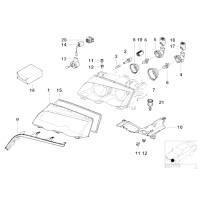 Klosz reflektora przód lewy sedan touring BMW E46 316 318 320 323 325 328 330 - 63126924043