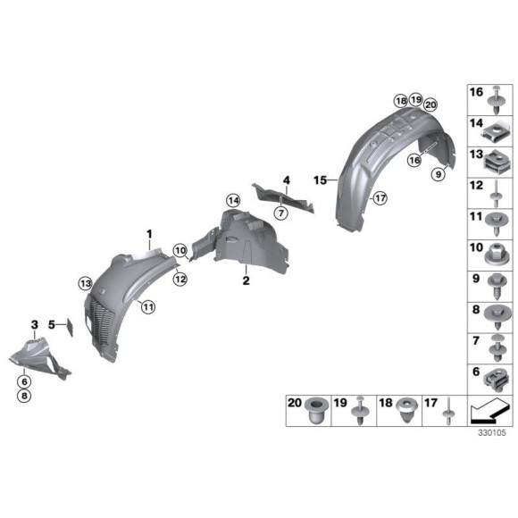 Osłona nadkole przód tylna lewa BMW F15 F85 X5 25d 30d 35d 35i 40d 40e 50i 50d - 51717291197