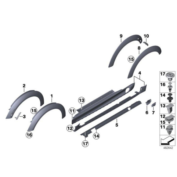 Osłona nadkola przód lewa MINI R55 R56 R57 R59 R58 - 51777349421