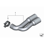 Osłona końcówki tłumika chrom BMW F25 F26 X3 X4 18d 20dX B47 - 18302233613