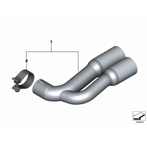 Osłona końcówki tłumika chrom BMW F25 F26 X3 X4 18d 20dX B47 - 18302233613