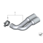 Osłona końcówki tłumika chrom BMW F25 F26 X3 X4 18d 20dX B47 - 18302233613