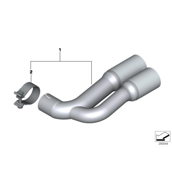Osłona końcówki tłumika chrom BMW F25 F26 X3 X4 18d 20dX B47 - 18302233613
