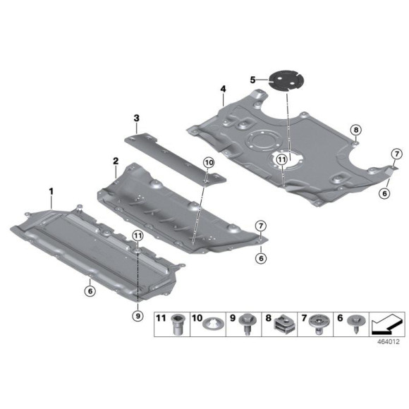 Osłona komory silnika tylna BMW G11 G12 G14 G15 G16 G30 G31 G32 - 51757340171