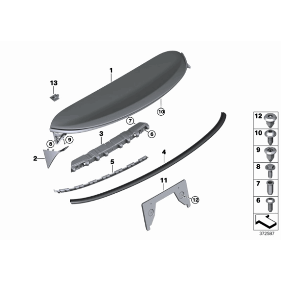 Osłona klapy tył lewa MINI F56 Cooper One - 51627338557