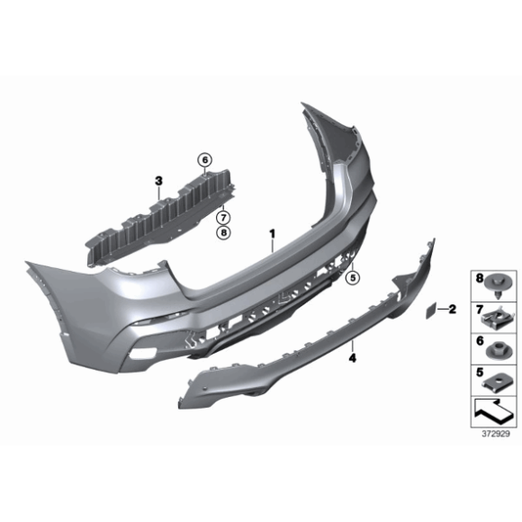 Osłona haka holowniczego środkowa dolna BMW F26 X4 20dX 20iX 28iX 30dX 35iX M40iX - 51128057008