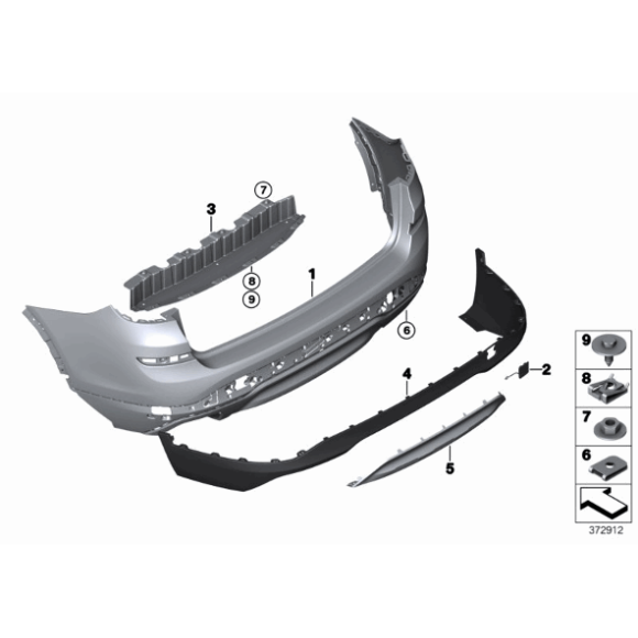 Osłona haka holowniczego środkowa dolna BMW F25 F26 X3 X4 - 51127338781