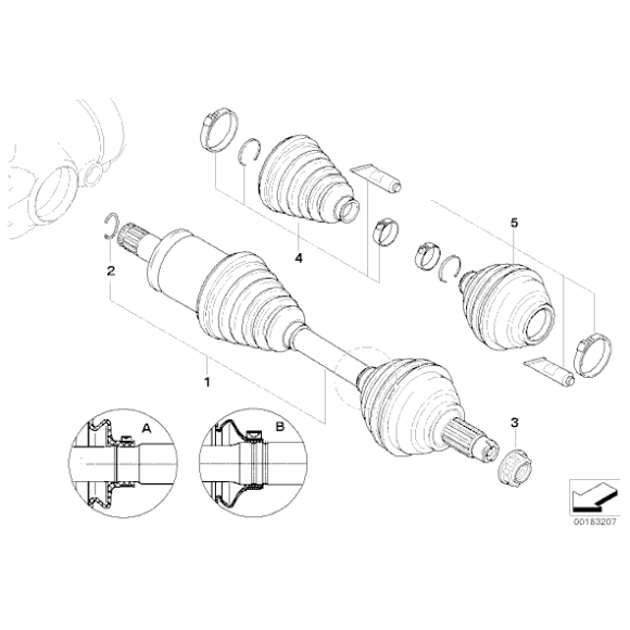 Osłona przegubu / półosi BMW X5 E53 3,0i 3,0d 4,4i 4,6is 4,8is - 31607565316