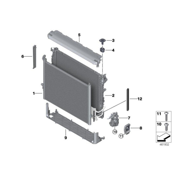 Osłona górna BMW G11 G12 G14 G15 G16 G30 G31 G32 - 17118632115