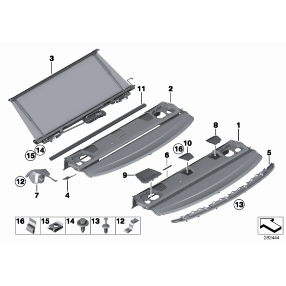 Osłona głośnika tył lewa BMW F30 F80 316 318 320 328 330 335 340 - 51467314779
