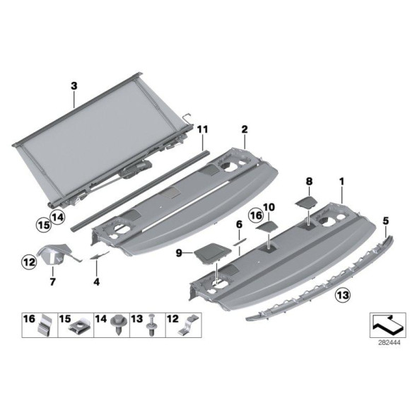 Osłona głośnika tył lewa BMW F30 F80 316 318 320 328 330 335 340 - 51467314779