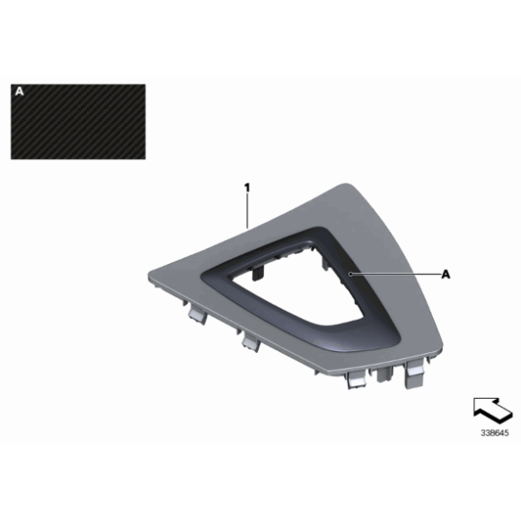 Osłona gałki zmiany biegów BMW F20 F21 F22 F23 M-Performance - 51162343739